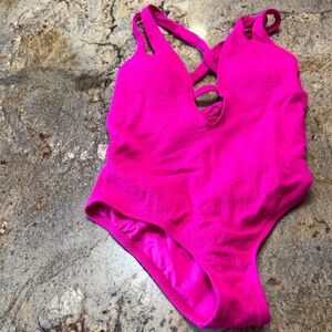 Becca Hot Pink One-Piece Swimsuit. Worn once.